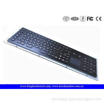 IP65 Black Industrial Metal Kiosk Keyboard With Touchpad An